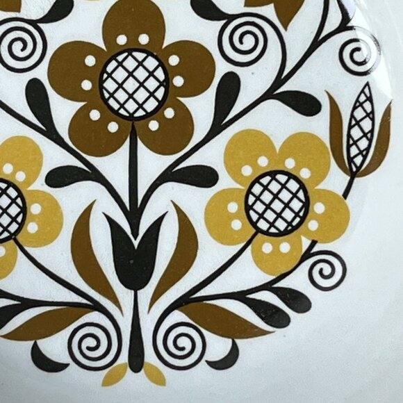 Folklore Ironstone ware by Myott England 2 Cereal Bowls 6,5" Brown Flowers - Picture 8 of 13